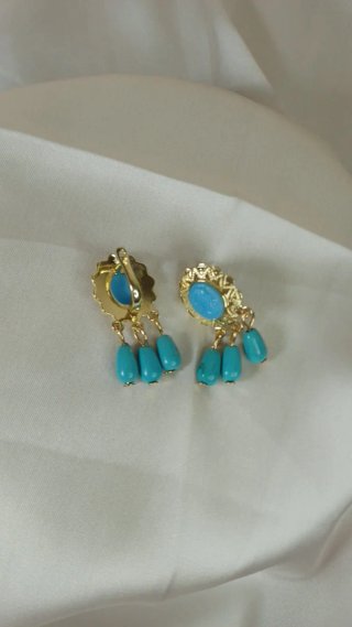 Pendientes Vintage Oro 18k Turquesas