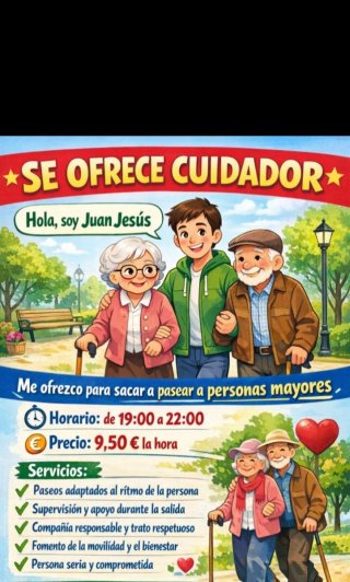 Se ofrece para sacar a pasear a personas mayores