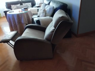 Sillón relax beige y gris