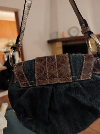 Bolso Vintage Guess Azul y Marrón