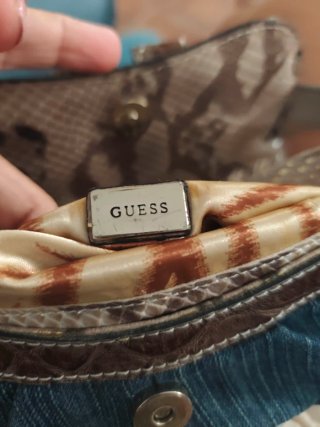 Bolso Vintage Guess Azul y Marrón