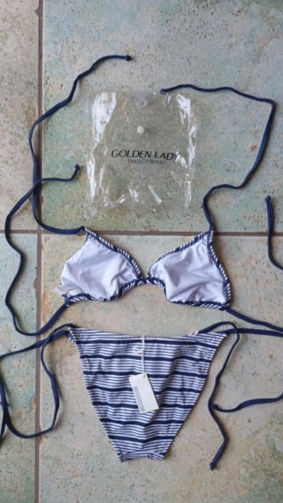 Bikini Golden Lady righe bianco/blu tg. XS