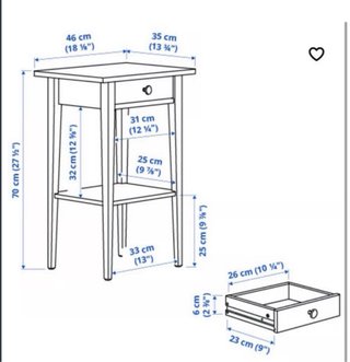 Mesa de noche IKEA Hemnes madera negra