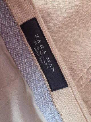 Pantalón de lino hombre verano beige