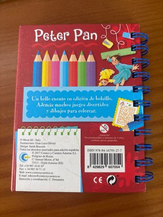 Libro infantil Peter Pan, pequeño 12x14 cm