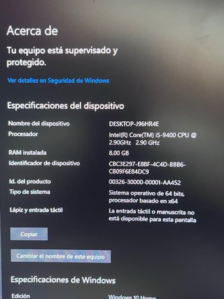 PC Sobremesa Intel i5 GTX 1050 Ti 500GB