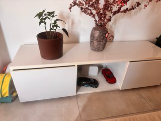 Mesa de centro salón madera y plástico