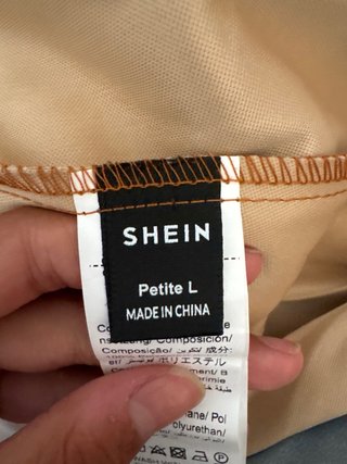 Falda de cuero marrón plisada Shein