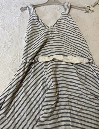 Mono largo boho rayas grises y blancas