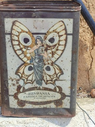 Lata antigua  modernista Hispania Fábrica de Dulce