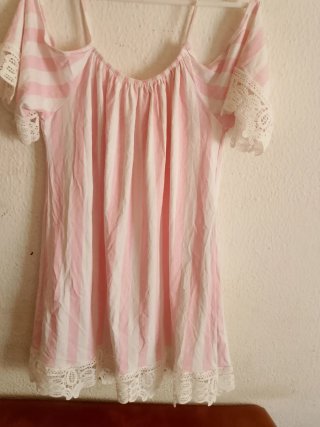 Vestido rayas rosa y blanco