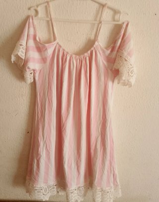 Vestido rayas rosa y blanco
