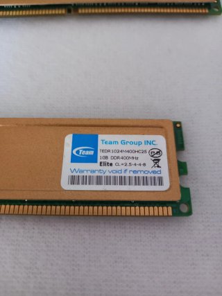 2x Memórias RAM DDR 400 1Gb Team Elite