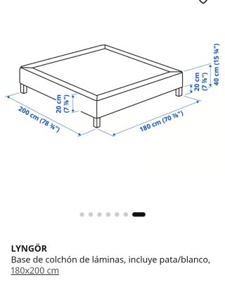 Base de cama LYNGÖR con patas muelles y funda