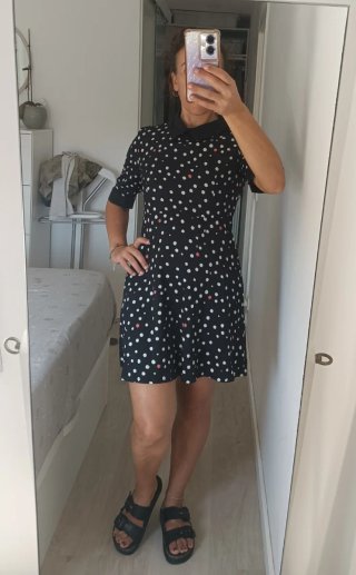 Vestido Kling lunares blanco y rojo