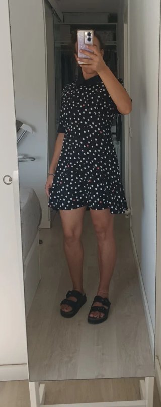 Vestido Kling lunares blanco y rojo