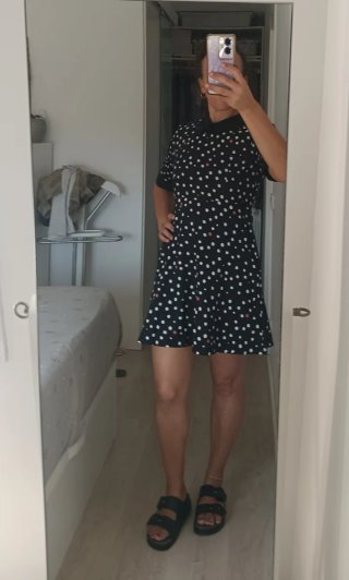 Vestido Kling lunares blanco y rojo