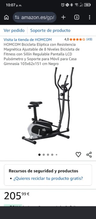Bicicleta elíptica con asiento