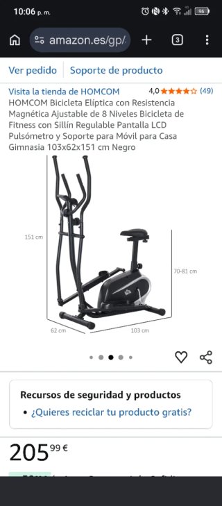 Bicicleta elíptica con asiento
