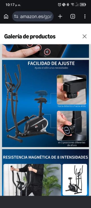 Bicicleta elíptica con asiento