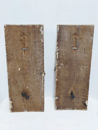 Antiguos apliques de pared barrocos madera tallada