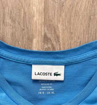 Camiseta Lacoste original, Talla 6 (XL)