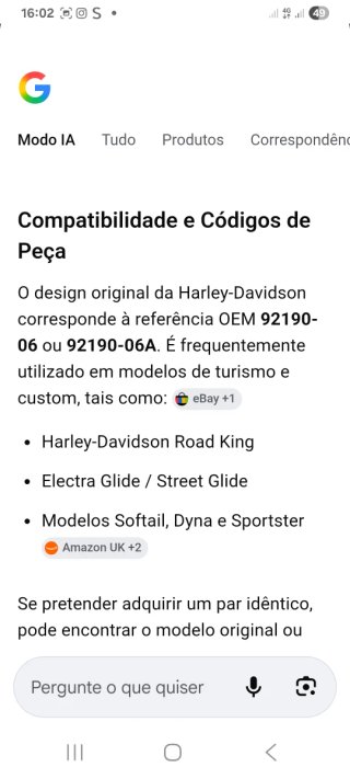 Espelho Harley Davidson Cromado original
