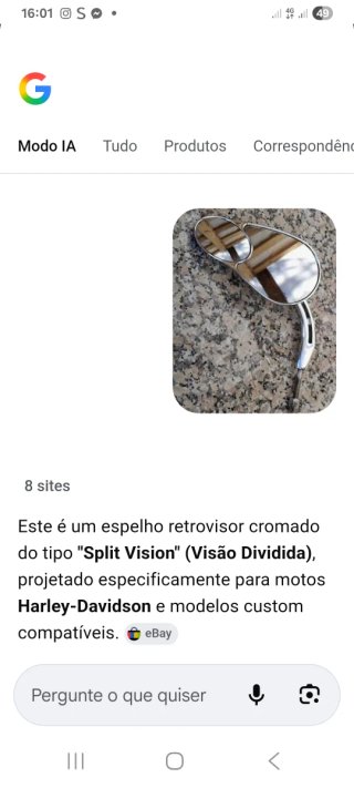 Espelho Harley Davidson Cromado original