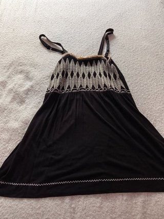 Top MNG Negro Bordado Étnico Talla M