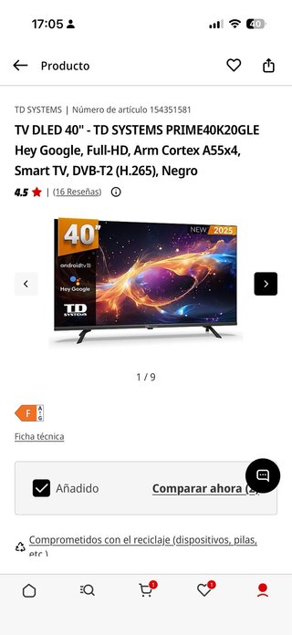 TV TD SYSTEMS 40 DLED Full-HD Smart TV