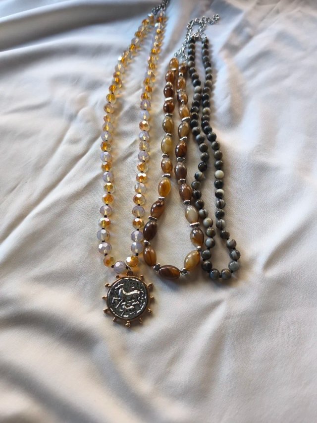Conjunto 3 collares vintage boho con dije