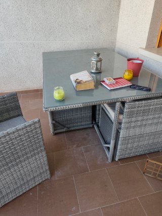 Mesa y sillas de jardín ratán