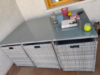 Mesa y sillas de jardín ratán