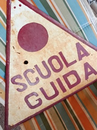 Cartello Scuola Guida Vintage Anni '60