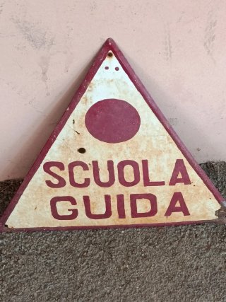 Cartello Scuola Guida Vintage Anni '60
