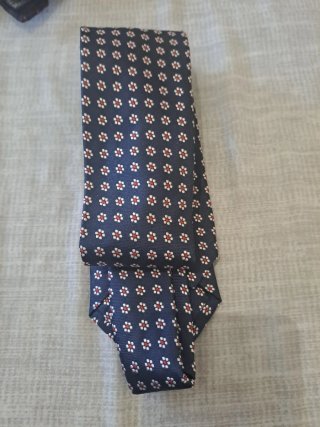 Corbata Victorio & Luccino Azul con Flores Rojas