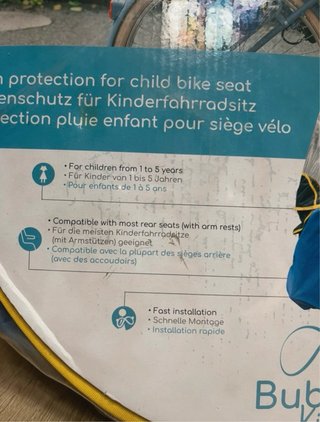 Protector lluvia asiento bici infantil