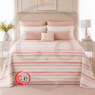 Copriletto Piquet Matrimoniale Beige/Blu