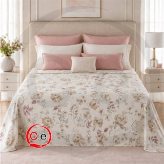 Copriletto Piquet Matrimoniale Beige/Blu