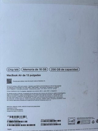 MacBook Air M4 256 GB IMPECABLE Batería 100%