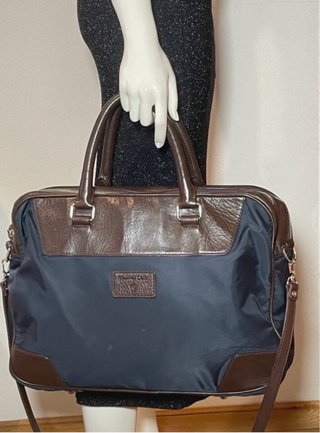 Bolso Viaje 24h Massimo Dutti Azul/Marrón