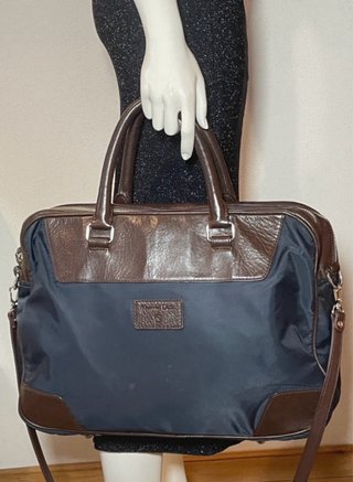 Bolso Viaje 24h Massimo Dutti Azul/Marrón