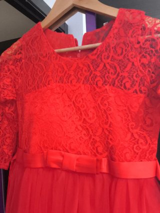 Vestido fiesta niña rojo