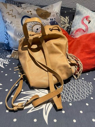 Mochila Desigual Piel Flecos Beige