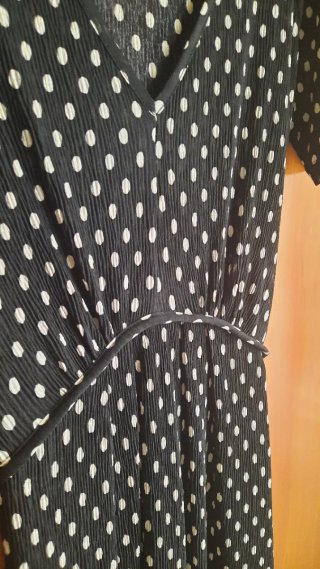 VESTIDO DE LUNARES MANGO NEGRO Y BLANCO