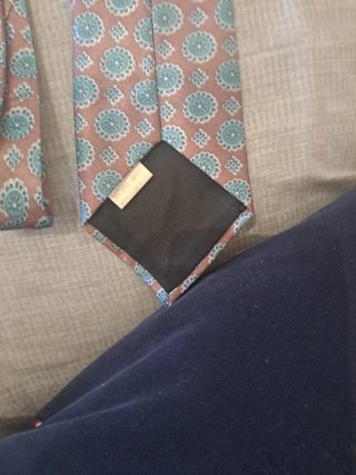 Corbata seda años 80 rosa y azul