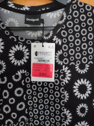Vestido Desigual Negro/Blanco Talla L
