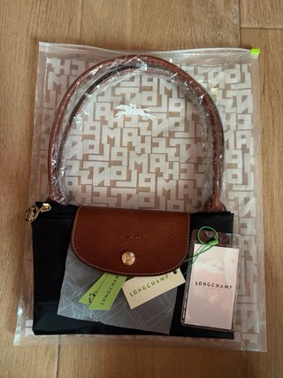 Bolso Longchamp granate ,Marrón , azul y negro