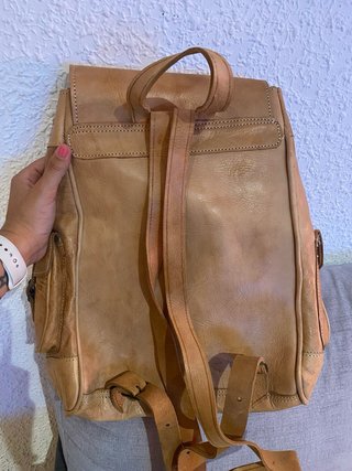Mochila Marroquí Cuero y Tejido Étnico