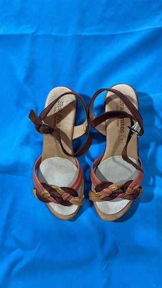 Sandalias Eva Frutos Mujer Marrón y Rosa